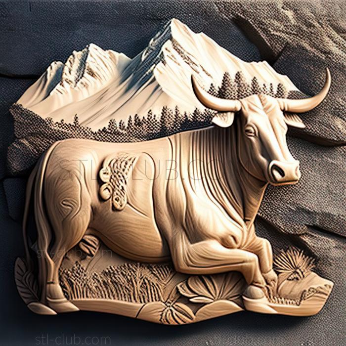 3D model st Gangotri cow famous animal (STL)